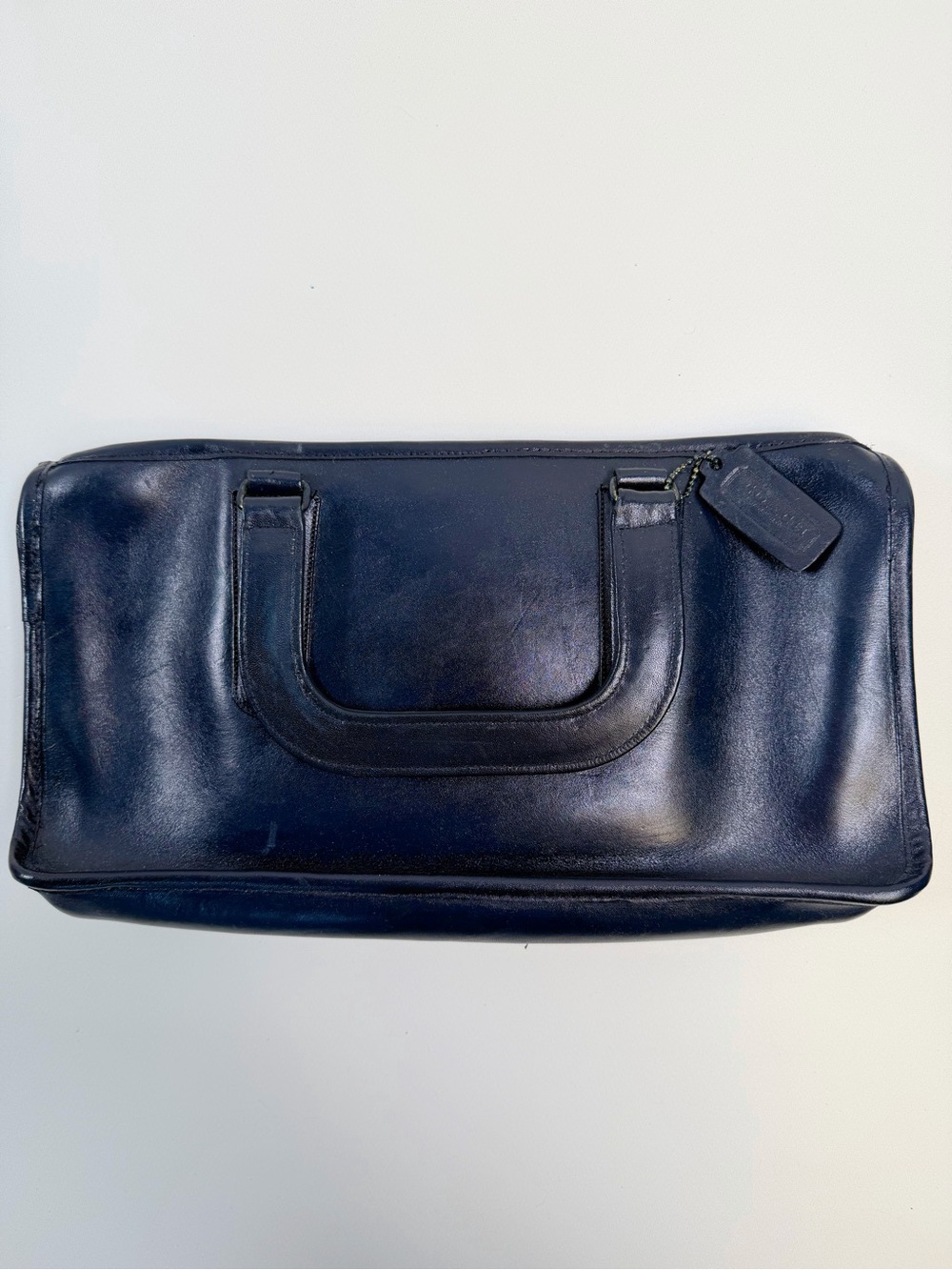 Vintage Coach Black Leather Structured Top Handle Bag - Picture 4 of 4